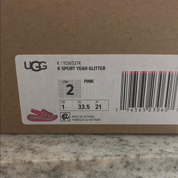 Ugg Yeah Glittery Pink Kids Sandals - Picture 2 of 9